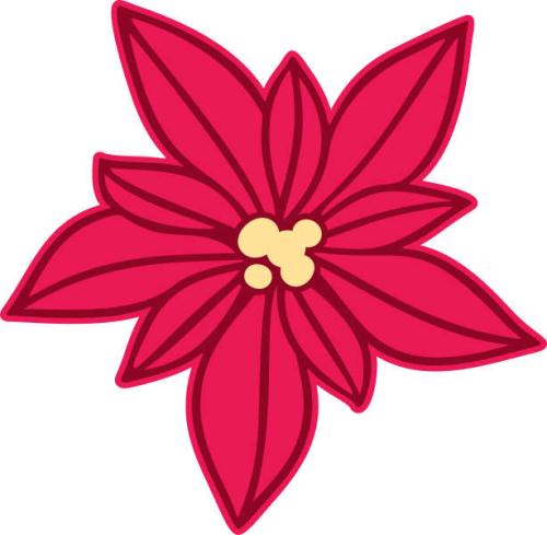 More information about "Beautiful layered poinsettia Free paper cut file"