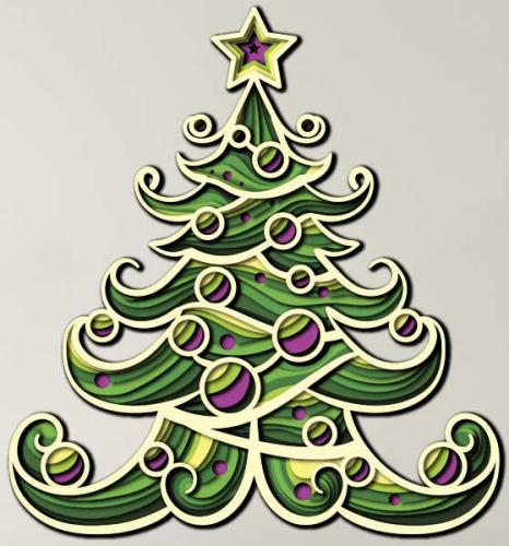 More information about "Christmas tree free multilayer cut file plywood 3D mandala"