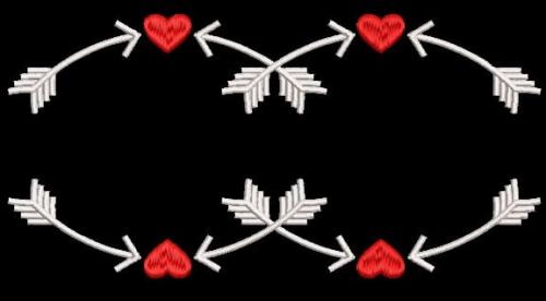 More information about "Circular decor of hearts and arrows free embroidery designs"