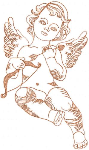 More information about "Cute angel with bow and arrow free embroidery design"