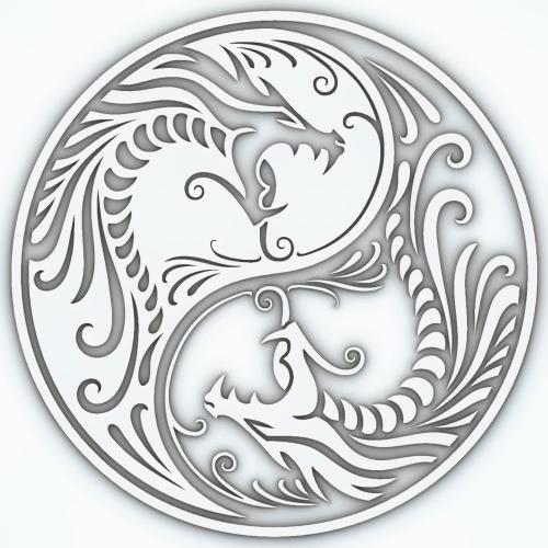 More information about "Dragon yin and yang free laser cut file"