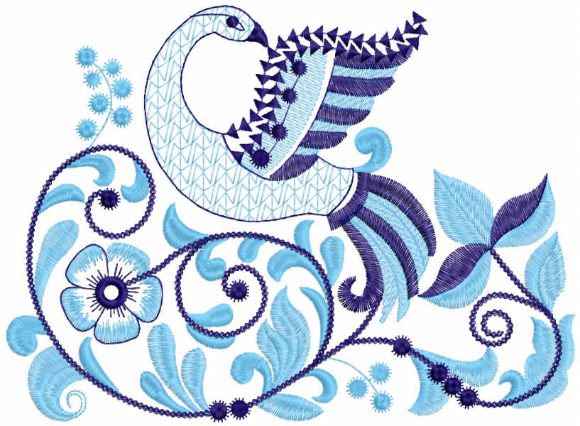 Ethnic decor bird free embroidery design