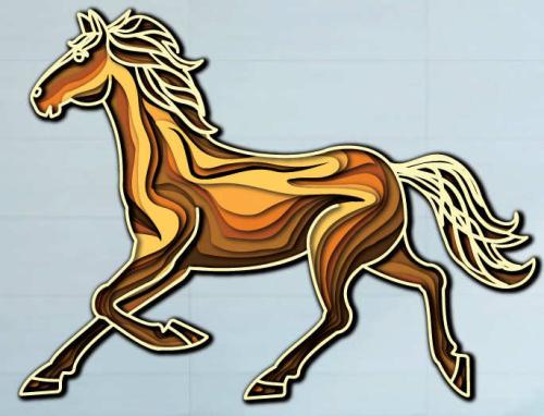 More information about "Galloping horse free multilayer cut file plywood 3D mandala"
