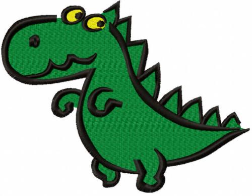 More information about "Green dino free embroidery design"