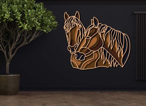 More information about "Horses free multilayer cut file plywood 3D mandala"