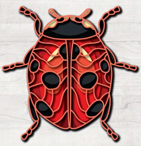 More information about "Ladybug free multilayer cut file plywood 3D mandala"