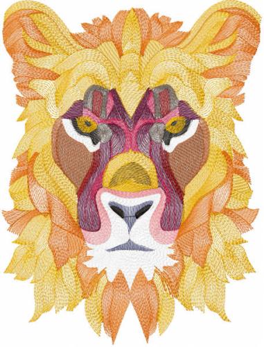 More information about "Lion tattered free embroidery design"