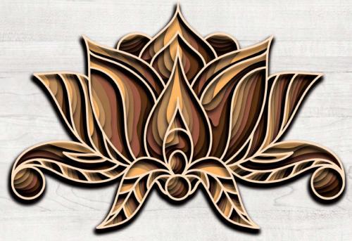 More information about "Lotus free multilayer cut file plywood 3D mandala"