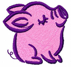 Pink piggy free embroidery design