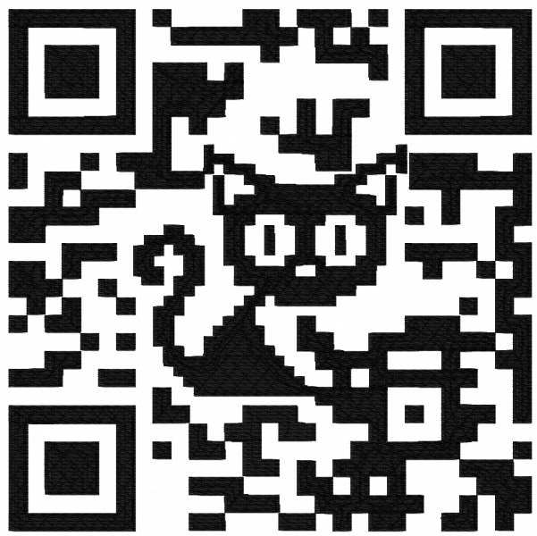 QR Cat free embroidery design