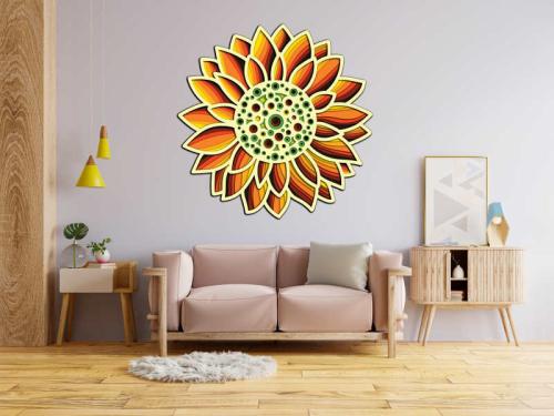 More information about "Sunflower free multilayer cut file plywood 3D mandala"
