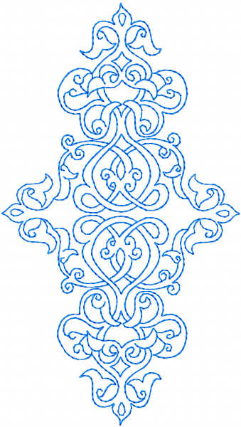 Blue symmetric pattern free embroidery design