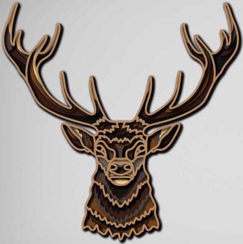 More information about "Deer free multilayer cut file 3D mandala"
