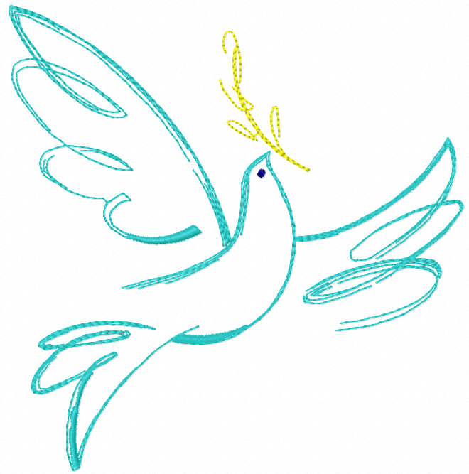 Dove with a branch free embroidery design