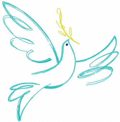 More information about "Dove with a branch free embroidery design"