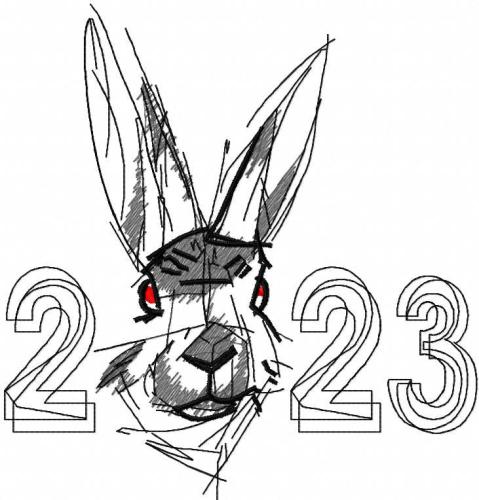 More information about "Rabbit 2023 free embroidery design"