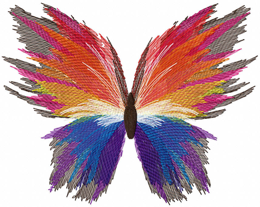 Rainbow butterfly free embroidery design
