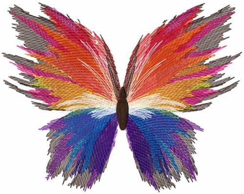 More information about "Rainbow butterfly free embroidery design"