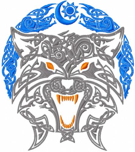 More information about "Tribal wolf free embroidery design"
