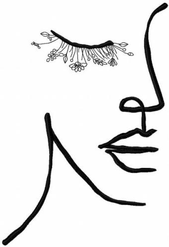 More information about "Woman profile free embroidery design"
