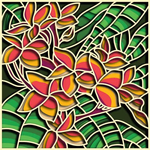 More information about "Hawaiian flower free multilayer cut file 3D mandala"
