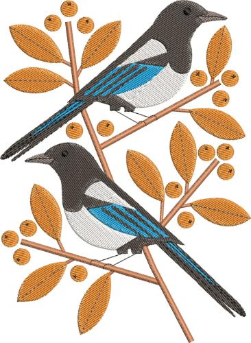More information about "Magpies free embroidery design"