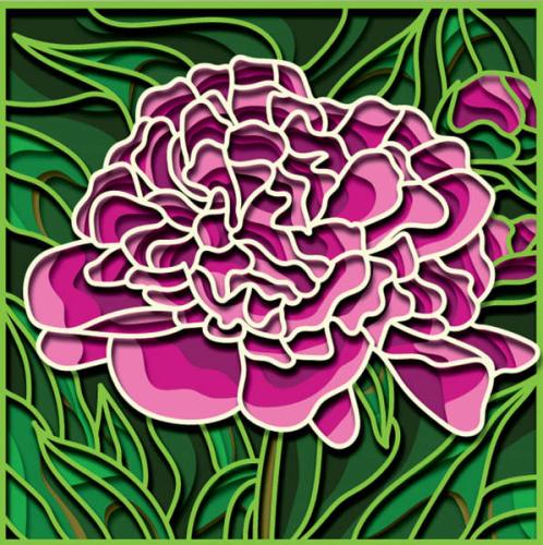 More information about "Peony framed free multilayer cut file 3D mandala"