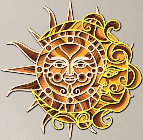 More information about "Sun crescent free multilayer cut file 3D mandala"