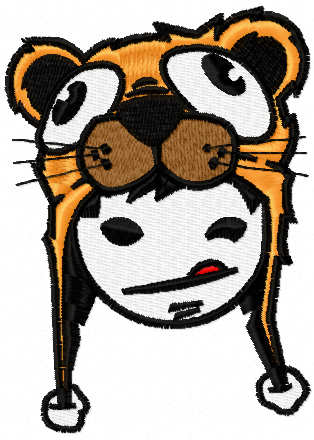 Anime girl in tiger hat free embroidery design