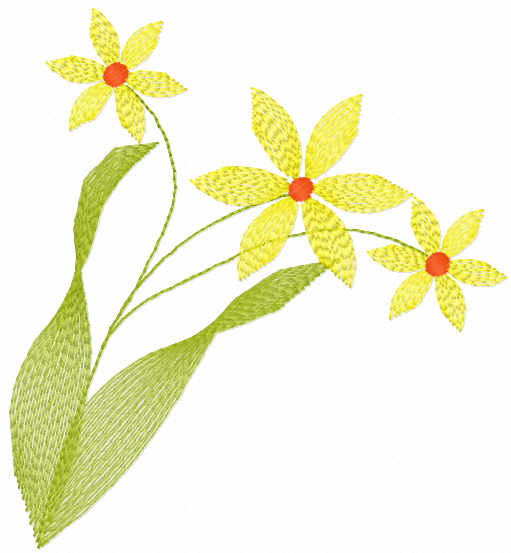 Chamomile spring free embroidery design