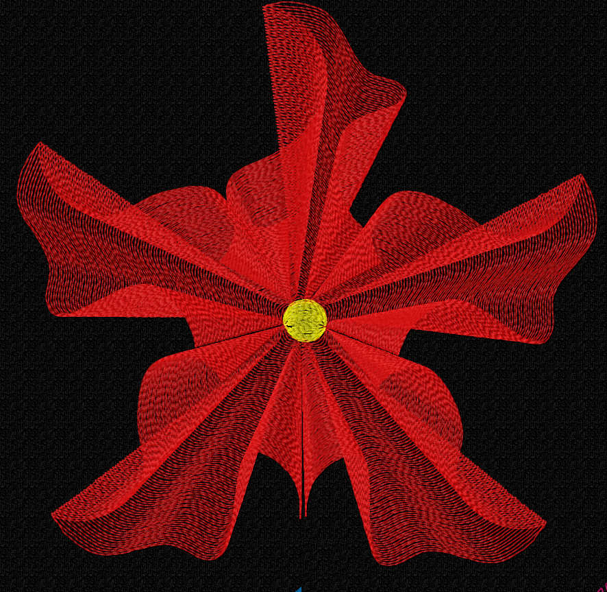 Flower red free embroidery design