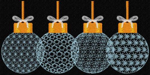 More information about "Four Christmas ball free embroidery designs"