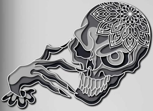 More information about "Skull devil 3D mandala free digital cutting file"