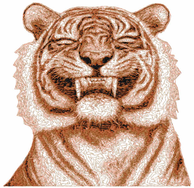 Smiling tiger photo stitch free embroidery design
