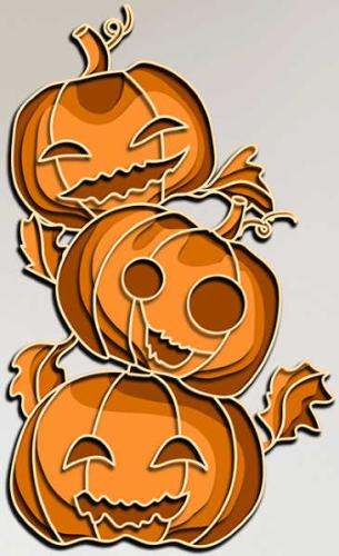 More information about "Three pumpkins free multilayer cut file 3D mandala"