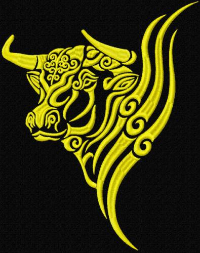 More information about "Tribal taurus zodiac sign free embroidery design"