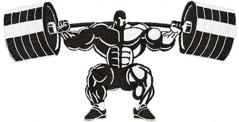 Weightlifter free embroidery design