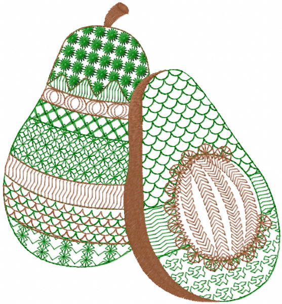 Avocado free embroidery design