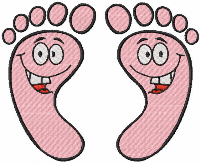 Baby footprints free embroidery design