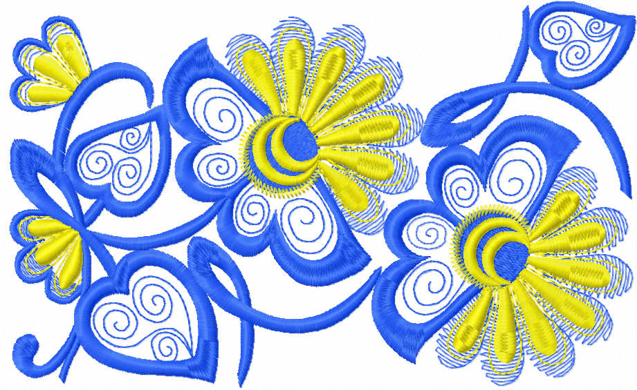 Blue flower free embroidery design 2