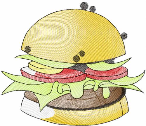More information about "Burger free embroidery design"