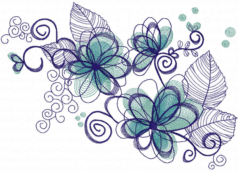 Flower decor free embroidery design