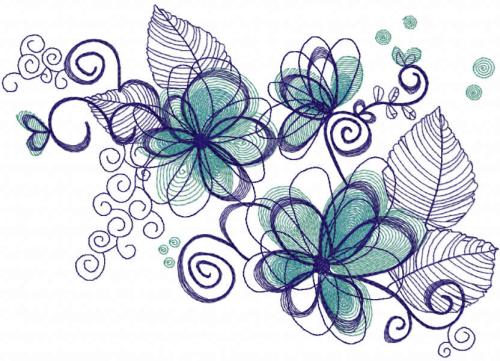 More information about "Flower decor free embroidery design"