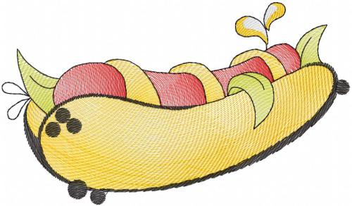 More information about "Hot dog free embroidery design"