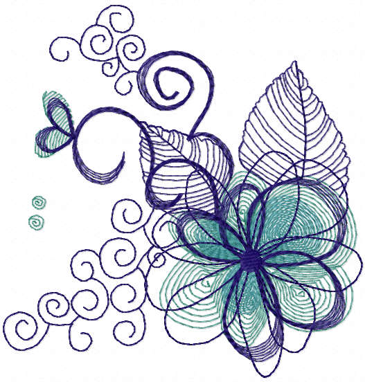 Modern flower decor free embroidery design 1
