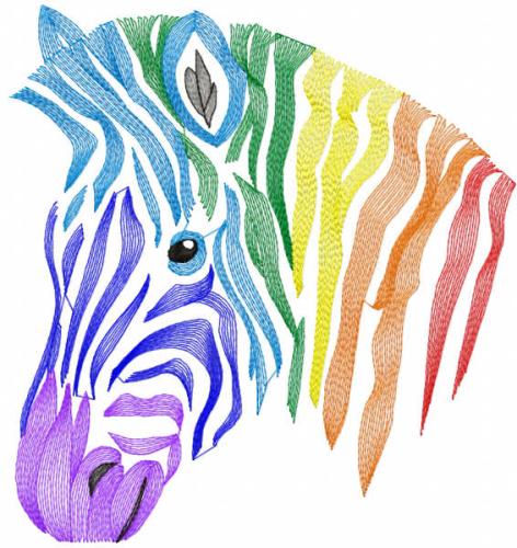More information about "Rainbow zebra free embroidery design 2"