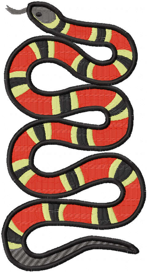 Snake free embroidery design