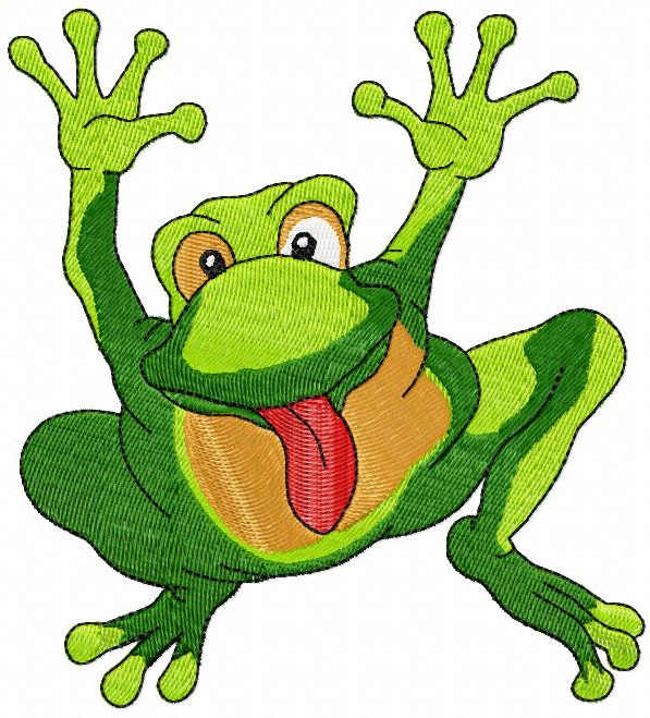 Frog goalkeeper free embroidery design