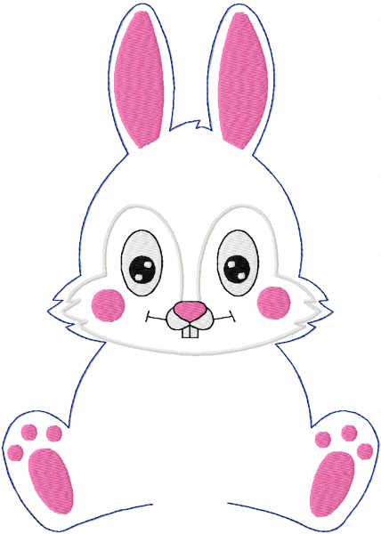 Sitting bunny applique free embroidery design