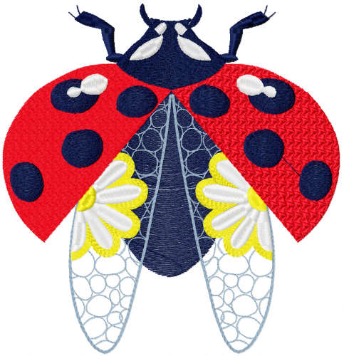 Artistic ladybug free embroidey design
